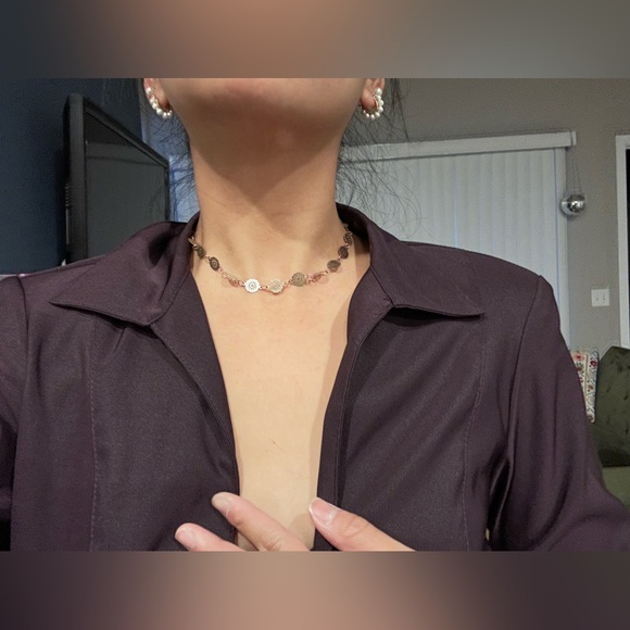 Purple front tie blazer long sleeve top - Picture 2 of 4